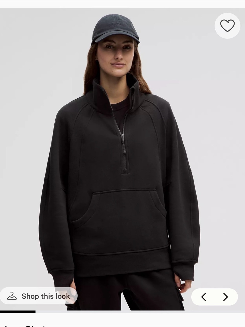 lululemon athletica Black Half-Zip Pullover Hoodie